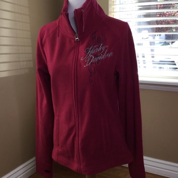 Harley-Davidson Jackets & Blazers - Harley-Davidson Women's Maroon Fleece Jacket